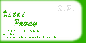 kitti pavay business card